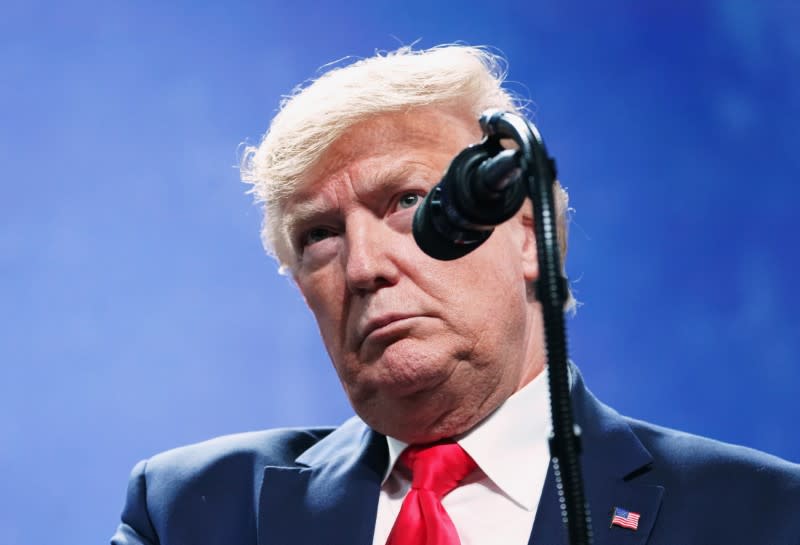 U.S. President Trump speaks at the American Farm Bureau Federation Annual Convention and Trade Show in Austin