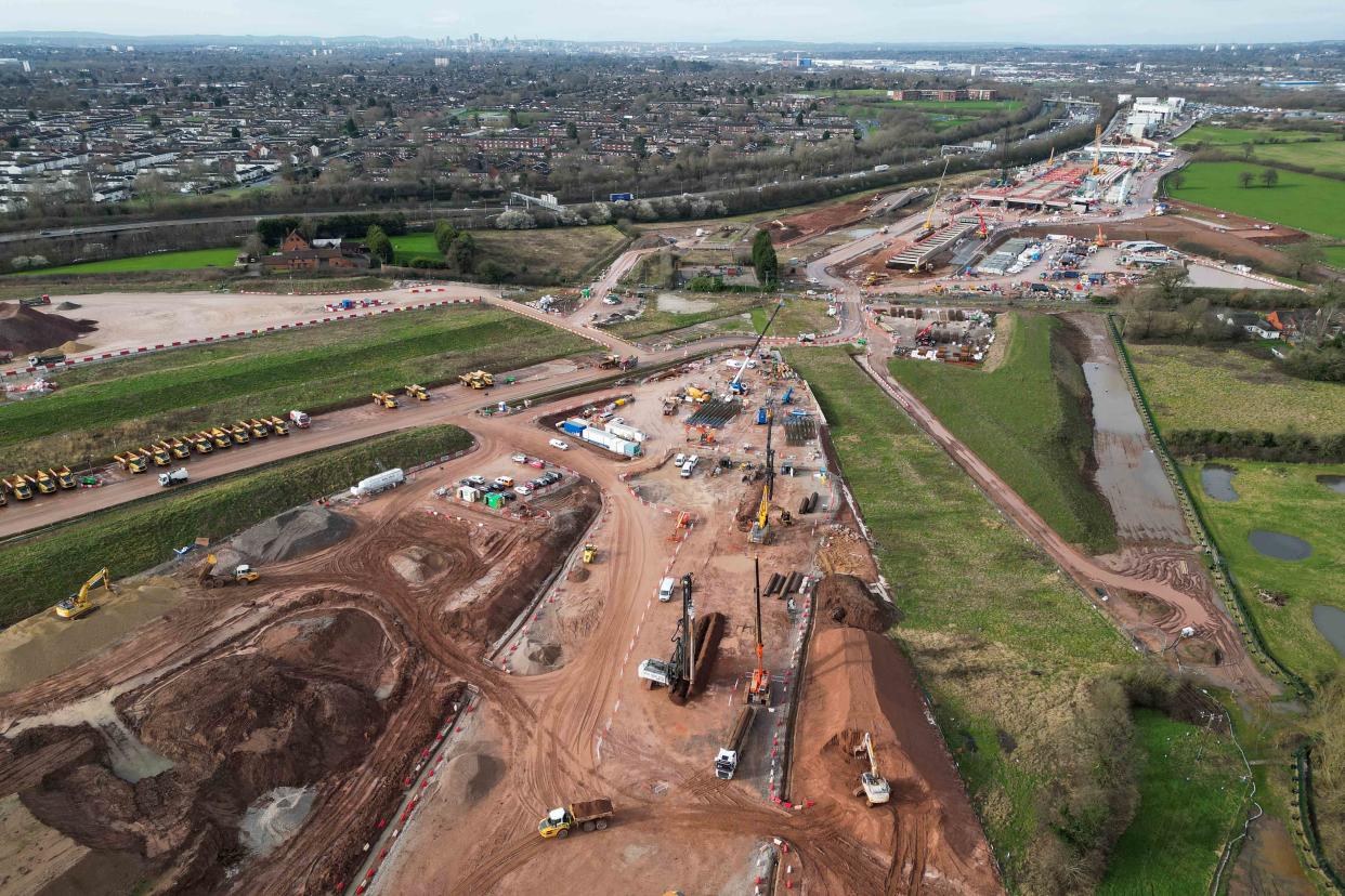 transport Construction work continues on the HS2 line in Water Orton near Birmingham. Picture date: Thursday February 15, 2024. (Photo by Jacob King/PA Images via Getty Images)