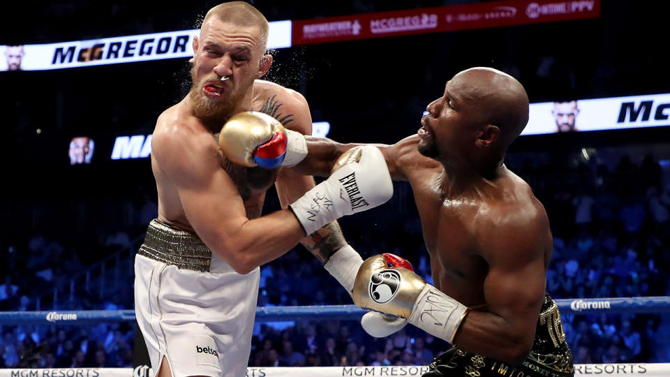 Floyd Mayweather, pictured here beating Floyd Mayweather in 2017.