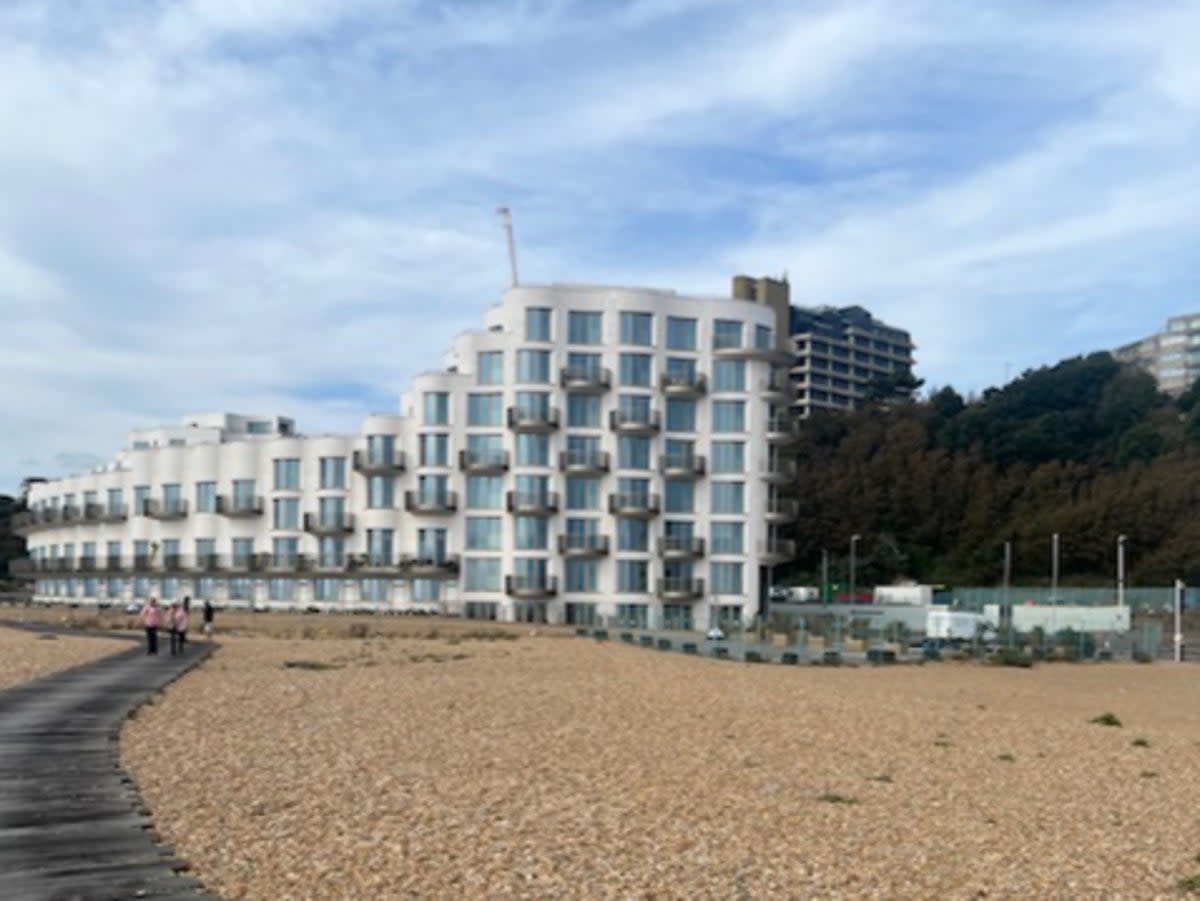 The Shoreline Crescent development on the seafront has prompted mockery from locals due to its whistling when the wind picks up (Joe Middleton)