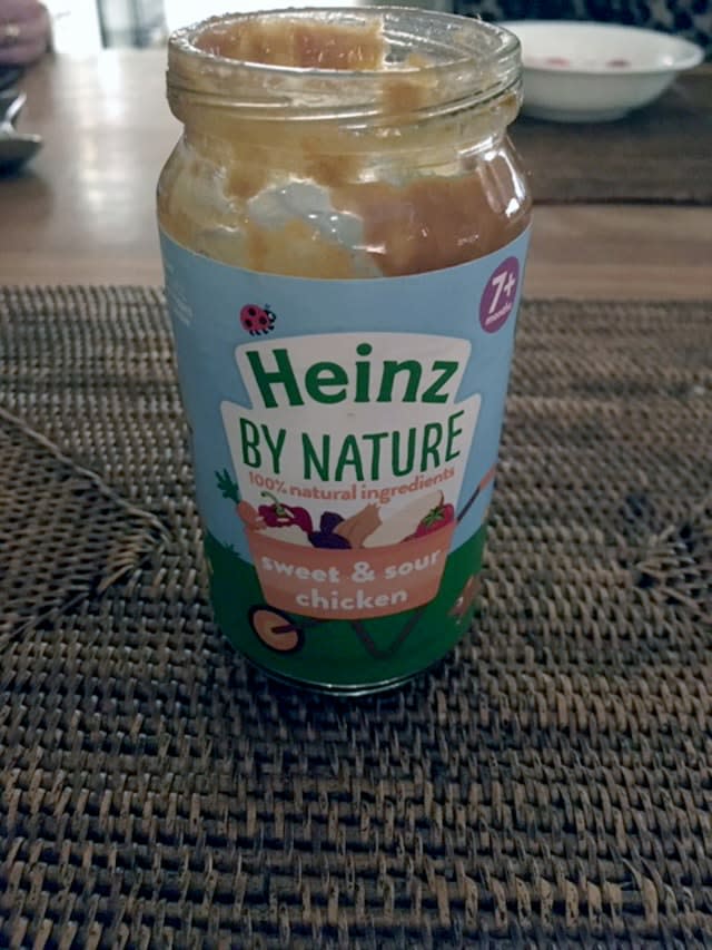 The jar of Heinz baby food that was allegedly laced with fragments of a craft knife