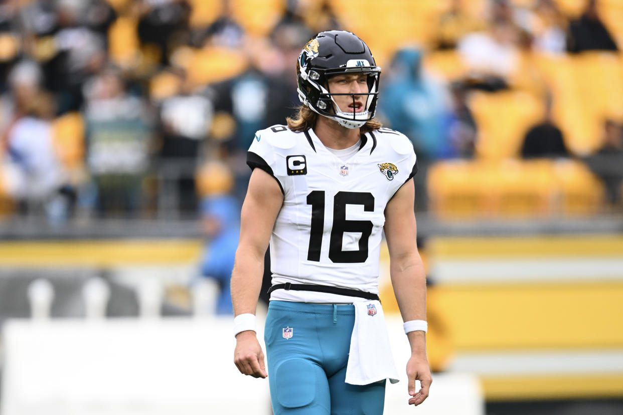 Trevor Lawrence #16 of the Jacksonville Jaguars