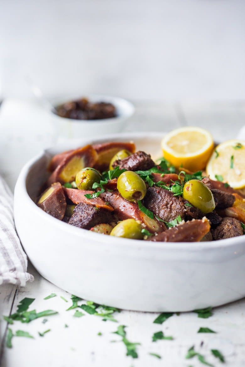 <strong>Get the <a href="https://www.feastingathome.com/instant-pot-lamb-tagine/" target="_blank" rel="noopener noreferrer">Instant Pot Lamb Tagine</a> recipe from Feasting At Home.</strong>