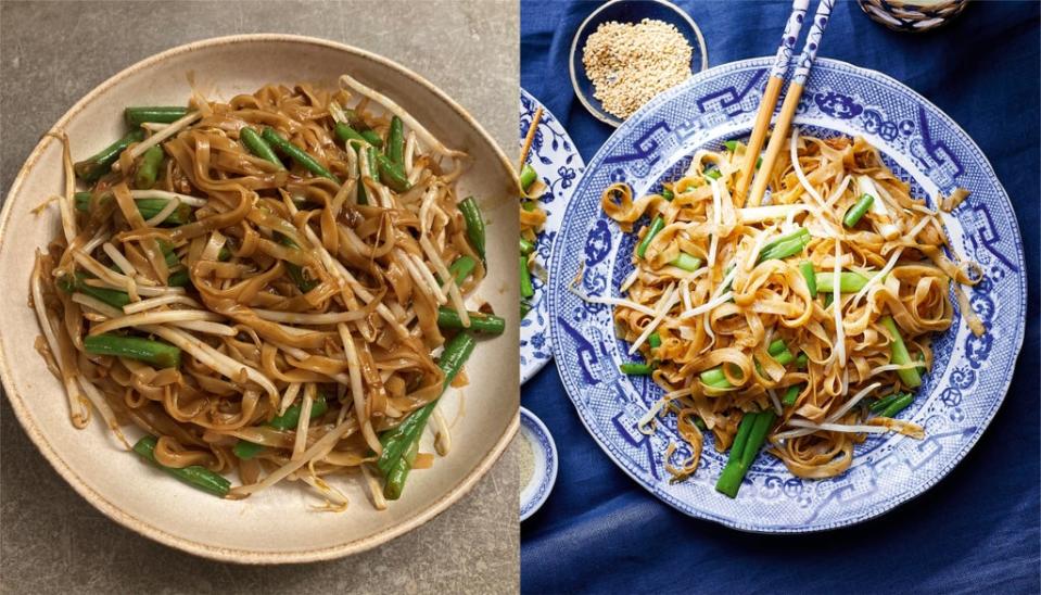 Prudence’s yellow bean noodle dish vs Wan’s (Prudence Wade/Sam Folan/PA)