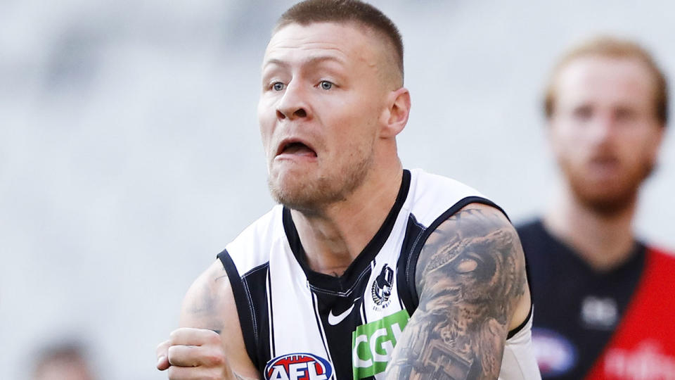 Pictured here, Collingwood's Jordan De Goey in action during the 2021 AFL season.