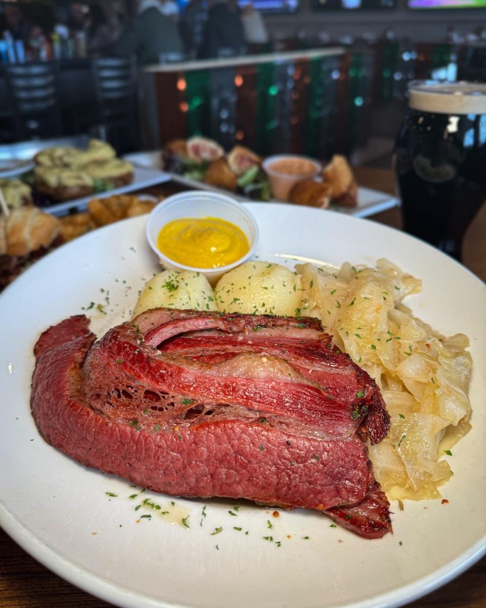 Corned beef dinner at Barrett’s Alehouse, 4171 N. Main St., Fall River.