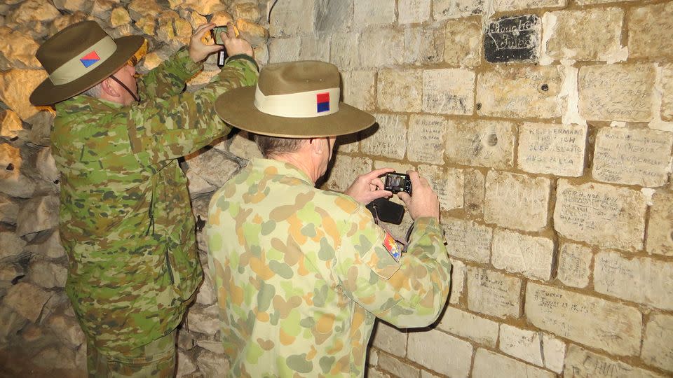 The century-old graffiti is an incredible and unexpected legacy of the original Australian diggers who fought in France from 1916-18. Source: 7News