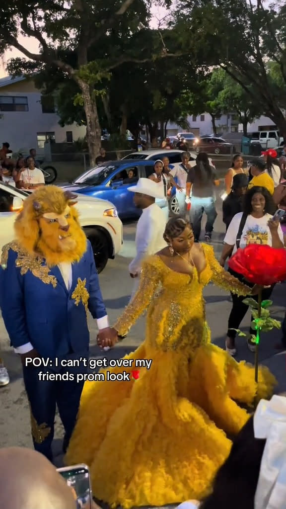 Booker T. Washington high school students dedicated their prom look to fairy tale characters from Beauty and the Beauty. @laylow_camilo/TikTok