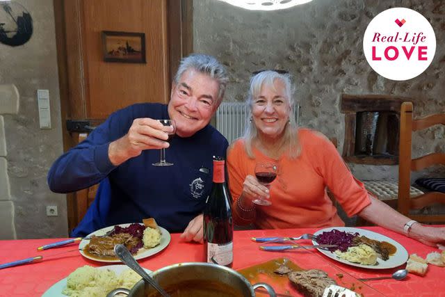 <p>courtesy Becky and Mike Bashforth</p> Mike and Becky Bashforth at a friend's home in France