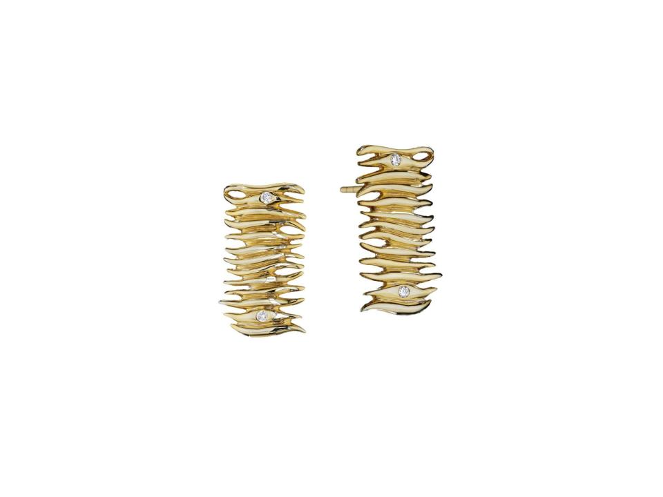 Diamond 18-Karat Yellow Gold Stud Earrings