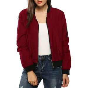 Zeagoo Women's Classic Quilted Jacket Short Bomber Jacket Coat