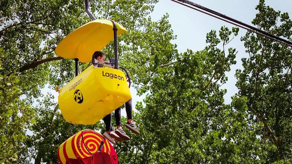 男子乘坐的Sky Ride設施。（圖／非當事人，翻攝自Lagoon Amusement Park Facebook）