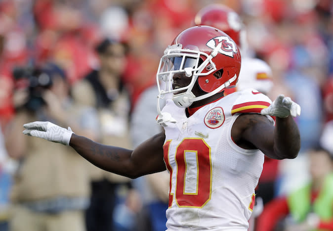 Tyreek Hill is sure to spread his wings and fly this season. (AP)