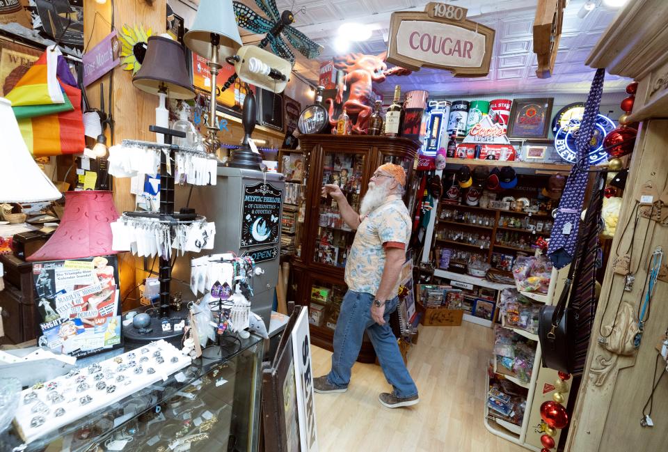 Dave Hale, co-owner of The Backroad Gypsy Oddities & Collectibles shop in Massillon, said shelves are updated weekly with new unique items.