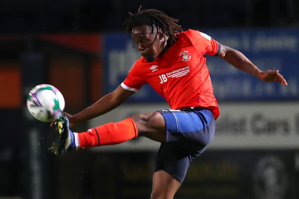 Peter Kioso on the ball for Luton Town <i>(Image: Catherine Ivill/ PA Wire)</i>