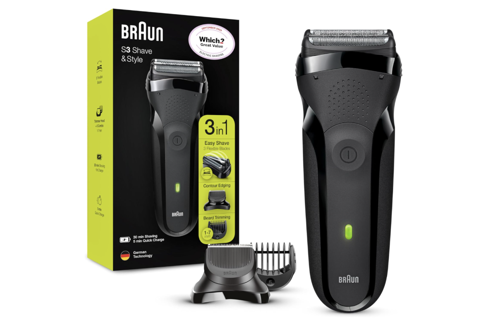 Braun Series 3 Shave&Style 300BT Shaver with Trimmer Head and 5 Combs. (PHOTO: Amazon Singapore)