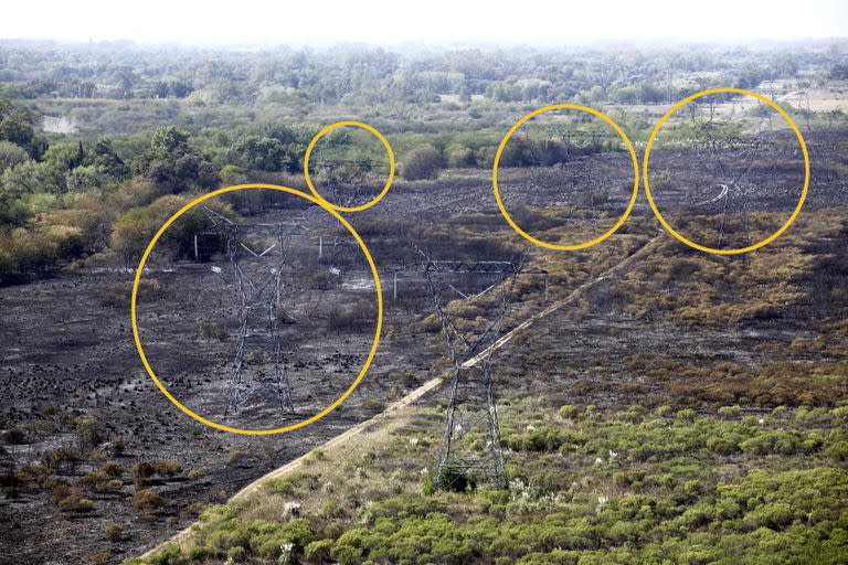 Así quedó la zona donde ocurrió el incendio que ayer dejó sin electricidad a una gran parte del país