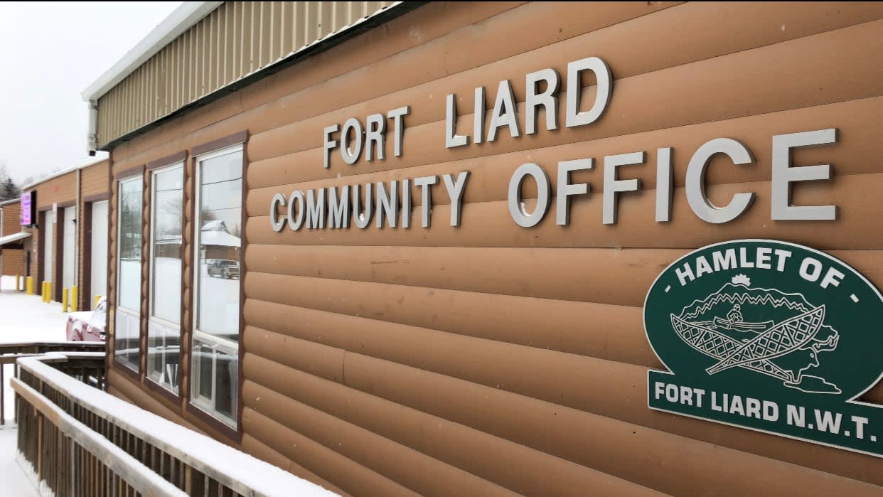 Fort Liard's community office, photographed November 2023. (Luke Carroll/CBC - image credit)