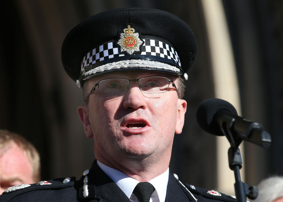 File photo dated 23/05/17 of Greater Manchester Chief Constable Ian Hopkins who has revealed that he shed tears after talking with the families of the 22 victims murdered in the Manchester Arena bombing.