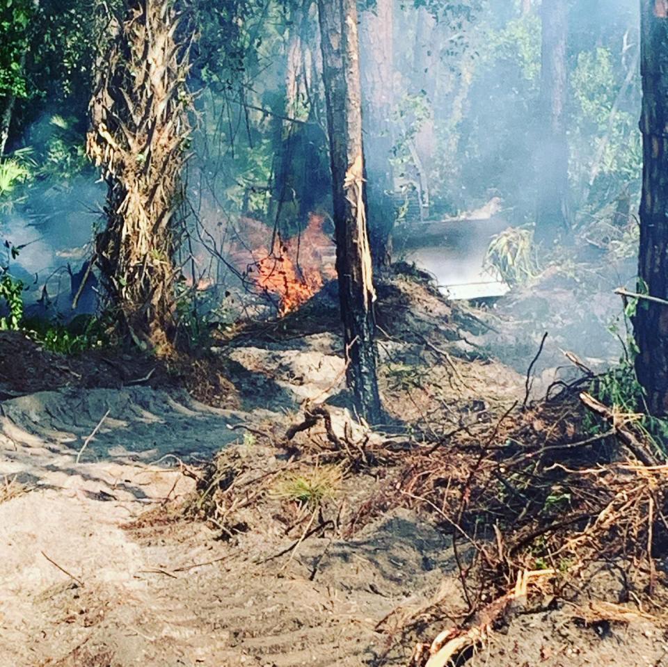 A brush fire caused the closure of a major Daytona Beach road Wednesday afternoon.