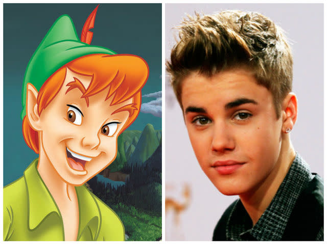 Bieber looks suspiciously like Peter Pan