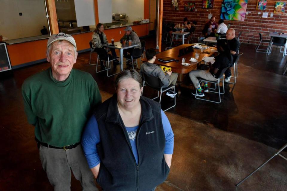 Diane Hershberger and her husband, Rodger Kube, purchased the old Mama Tito’s restaurant building at 8026 the Paseo when no one else was interested. They want to redevelop the Marlborough neighborhood from the inside. Now the former Mexican restaurant is a mini food hall with coffee shop and Farm to Food Hall with sandwiches heavy on vegetables, burgers and wraps.