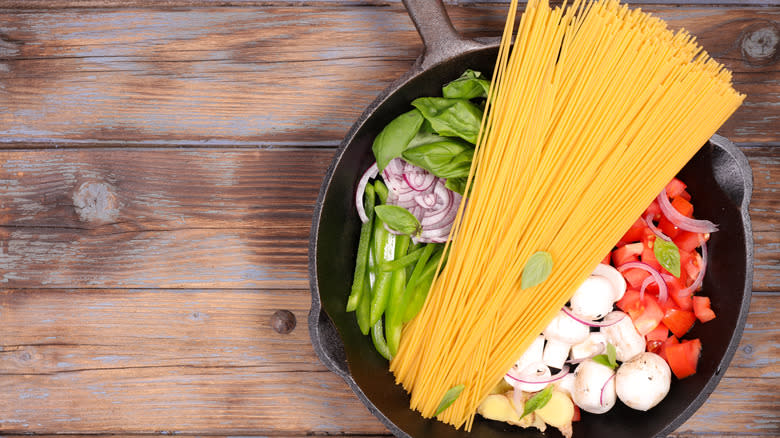 Ingredients for one-pot pasta