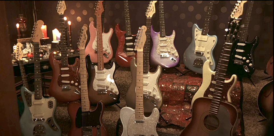 Sure, the reason she has this room full of guitars is SAD, but it is pretty chic.