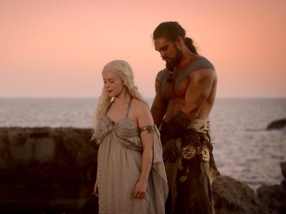 Dany Daenerys crying wedding night Khal Drogo Game of Thrones HBO 