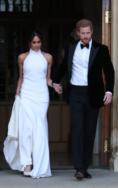 The Duchess of Sussex wearing Stella McCartney - Credit: PA