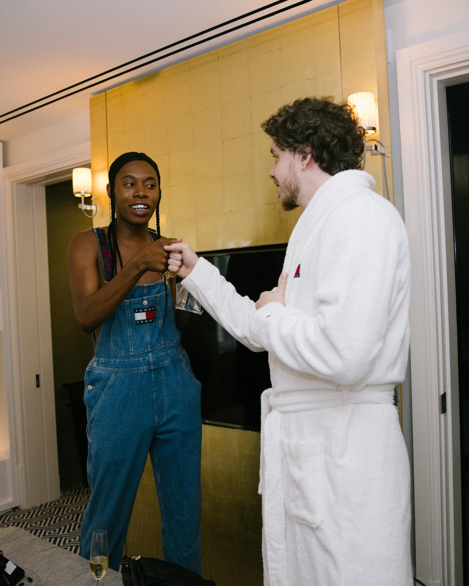 Jack Harlow, with Jeremy O. Harris before the Met Gala. - Credit: Courtesy of Tommy Hilfiger