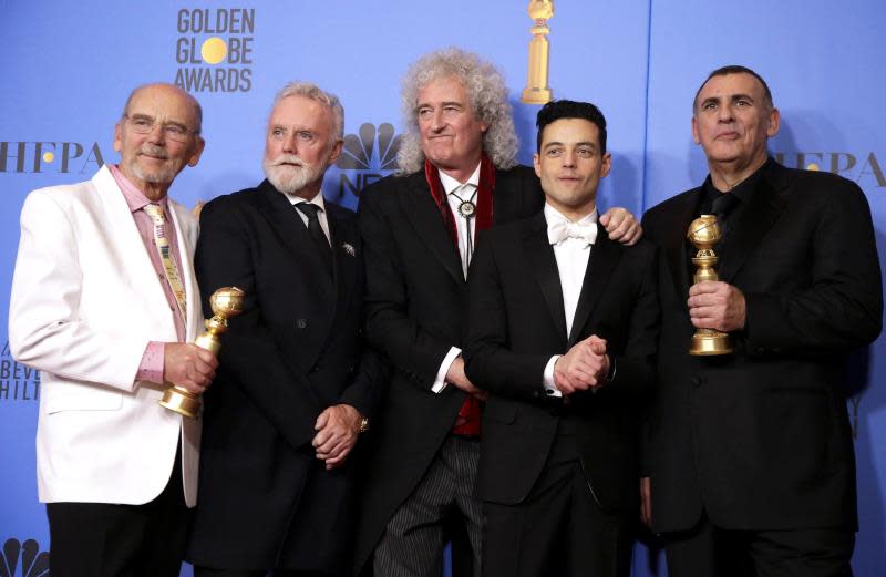 Jim Beach, Roger Taylor, Brian May, Rami Malek, and Graham King (Credit: EFE)