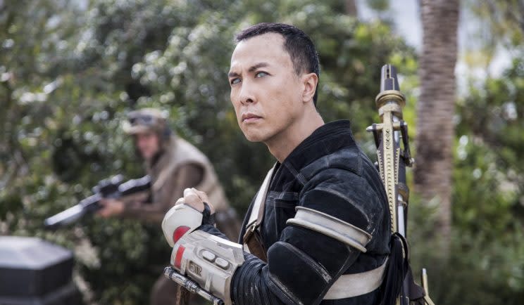 Chirrut kicked ass, but not as a Jedi - Credit: Lucasfilm