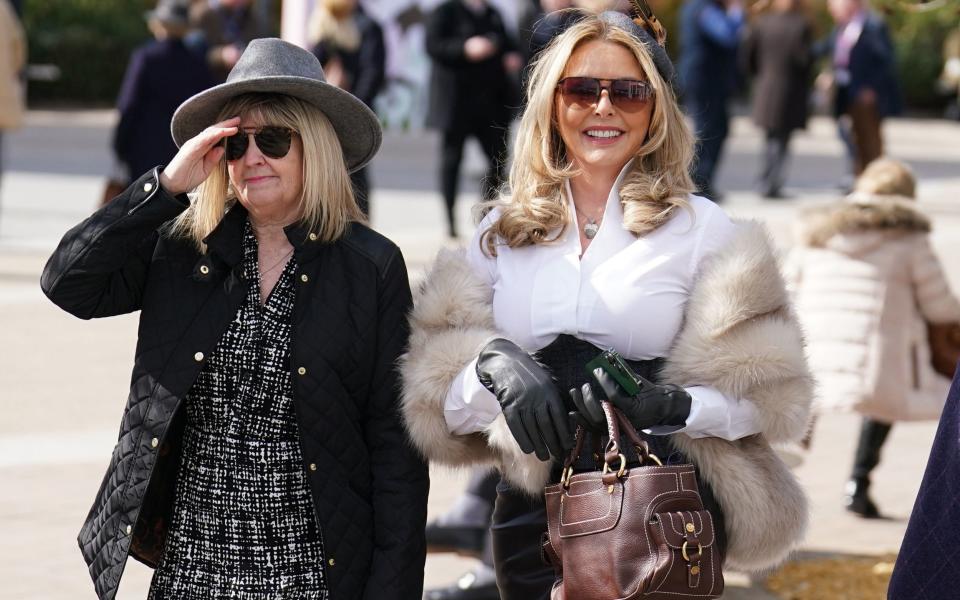 Carol Vorderman arriving on day one of the Cheltenham Festival at Cheltenham Racecourse - PA /Mike Egerton