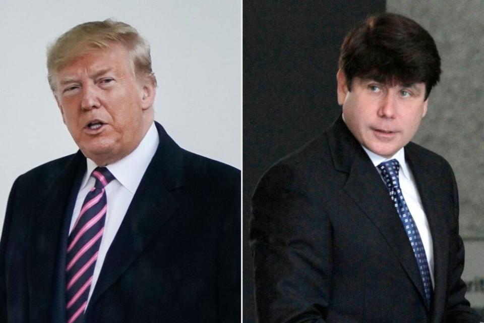 President Donald Trump (left) and Rod Blagojevich | Drew Angerer/Getty ; M Spencer Green/AP/Shutterstock;