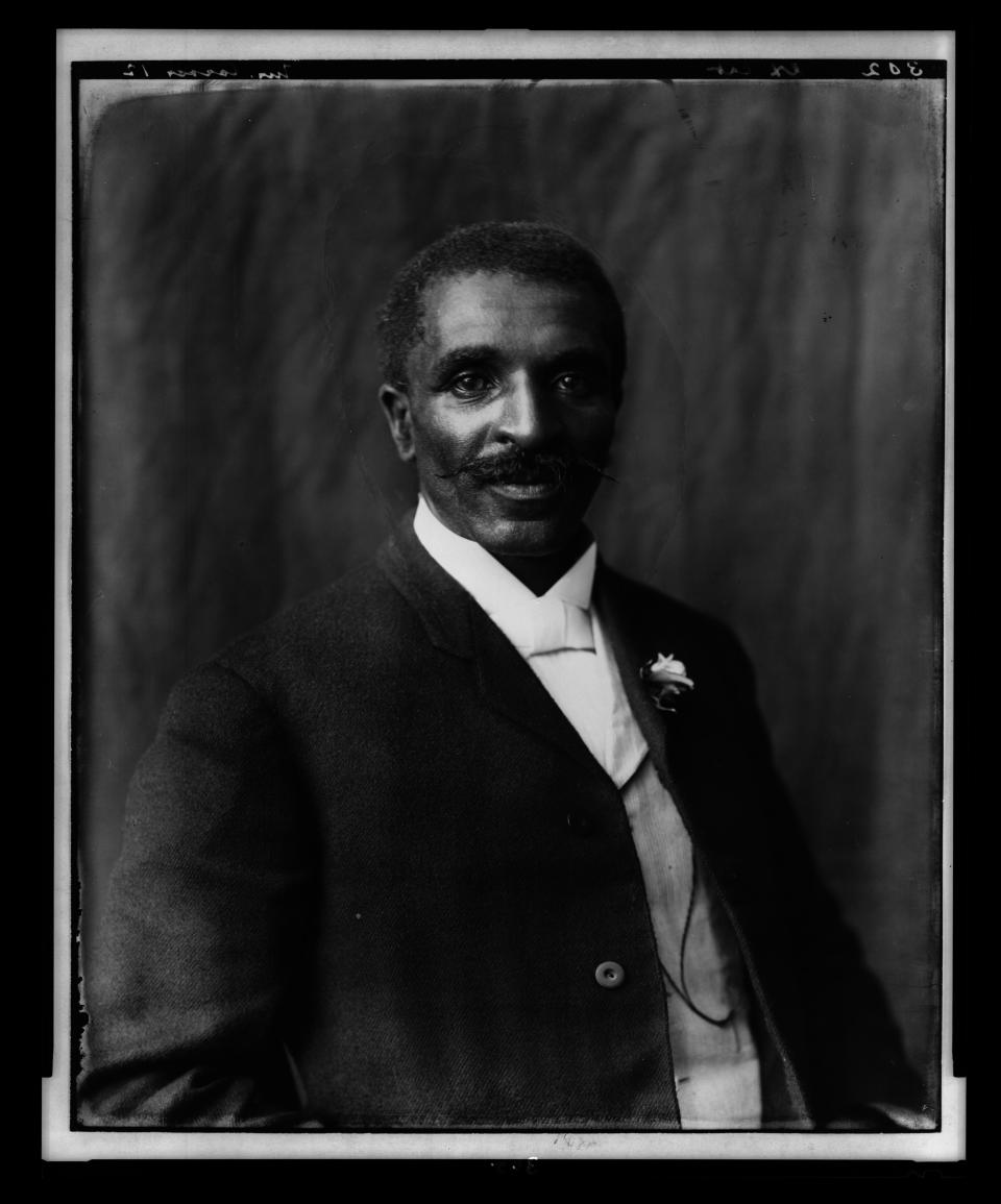 This 1906 portrait provided by The Library of Congress shows George Washington Carver at Tuskegee Normal and Industrial Institute in Tuskegee, Alabama. (Frances Benjamin Johnston/Library of Congress via AP)