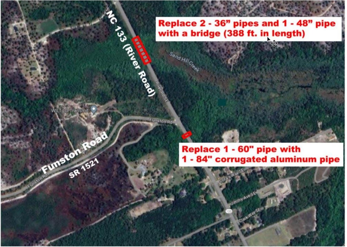 The North Carolina Department of Transportation is scheduled to begin work on a section of N.C. 133 between Belville and Southport this fall. The work will include replacing existing culverts with a bridge to alleviate flooding near Funston Road.