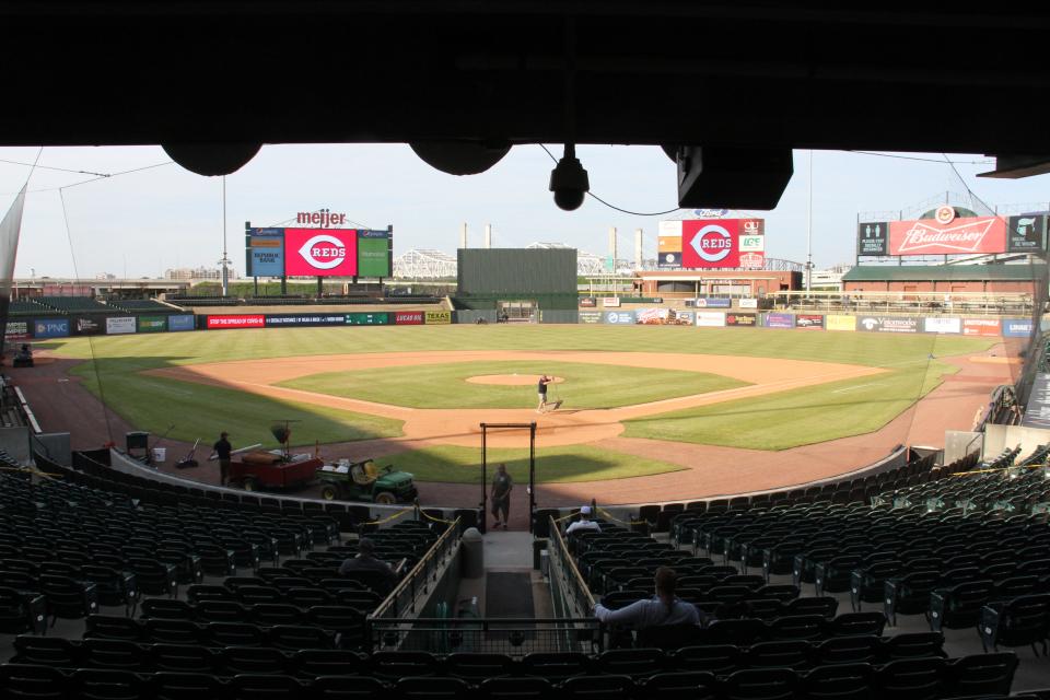 Louisville Slugger Field, before the first game played there in more than a year and a half. The 2020 season was canceled because of the coronavirus pandemic.