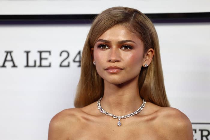 Zendaya in an elegant necklace, attending a gala event