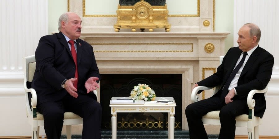 Alexander Lukashenko during his meeting with Putin on April 11