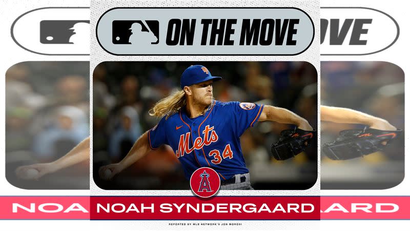 天使1年約簽下辛德加（Noah Syndergaard）。（圖／翻攝自MLB推特）