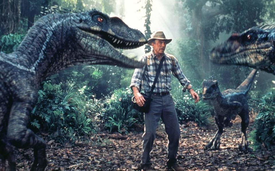 Alan Grant (Neill) being hunted, as often, by velociraptors in Jurassic Park III - Reuters