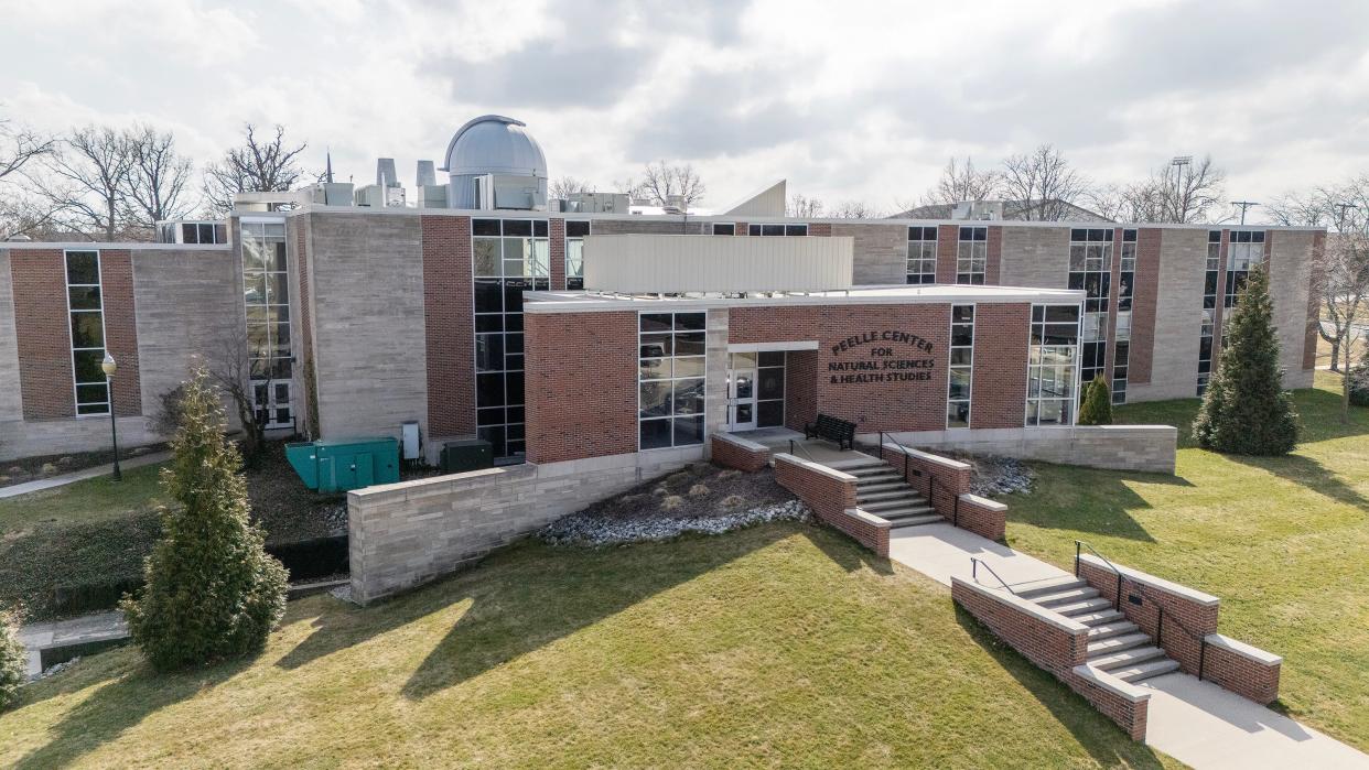 The Peelle Center for Natural Sciences and Health Studies, on the campus of Adrian College, is pictured. Peelle Hall houses the college's Robinson Planetarium.