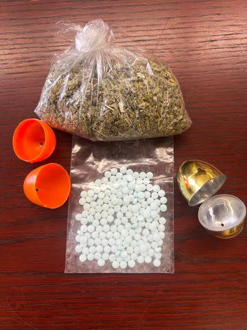 <p>Colbert County Sheriff's Department</p> The Colbert County Sheriff's Office allegedly found 176 fentanyl pills inside two Easter eggs April 1.
