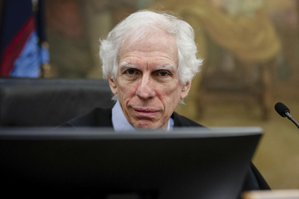 FILE - Justice Arthur Engoron presides over Donald Trump Jr.'s testimony in his family's civil fraud case at the New York State Supreme Court on Nov. 13, 2023 in New York. Trump won't make his own closing argument in his New York civil business fraud trial after his lawyers objected to the judge's insistence that the former president would stick to "relevant" matters. Engoron rescinded permission on Wednesday, Jan. 10, 2024, a day ahead of closing arguments in the trial.(Erin Schaff/New York Times via AP, Pool)