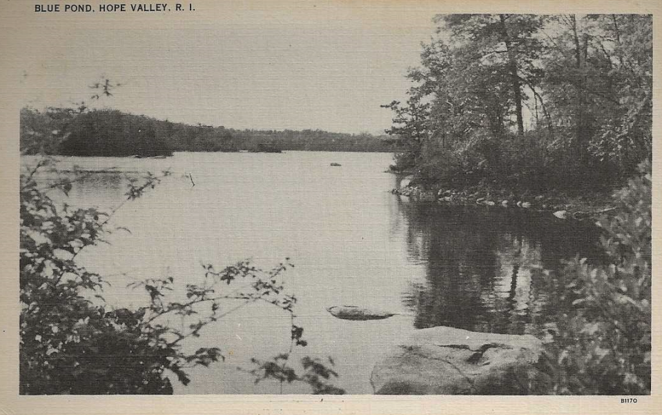 An old postcard, dating back to the 1930s or '40s, shows the southern end of Blue Pond.