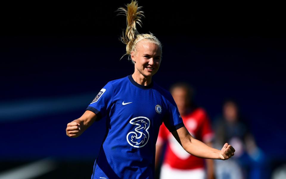 Pernille Harder became the world's most expensive women's footballer when she moved to Chelsea - Getty Images