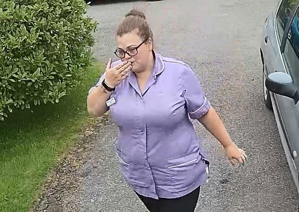 <em>Caught on camera – carer Sophy Retallick was caught on camera stealing money from an elderly dementia sufferer (Picture: SWNS)</em>