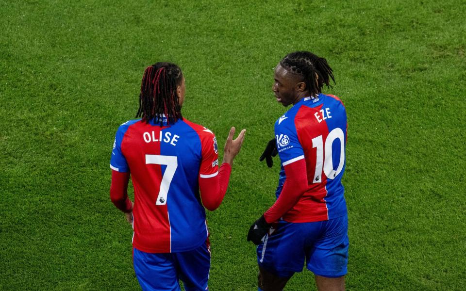 Michael Olise and Eberechi Eze during Crystal Palace's victory over Brentford