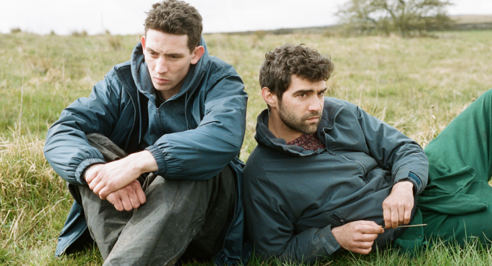 Josh O’Connor as Johnny and Alec Secareanu as Gheorghe in ‘God’s Own Country’ (Samuel Goldwyn Pictures)